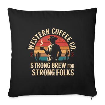 Western Coffee - Sofa pillowcase 17,3'' x 17,3'' (45 x 45 cm) - black - Front