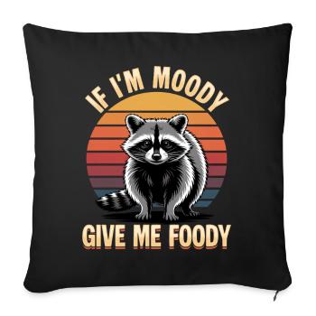 Drôle de raton laveur - Housse de coussin décorative 45 x 45 cm - noir - Devant