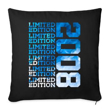 LIMITED EDITION 2008 18 YEARS 18TH BIRTHDAY - Sofa pillowcase 17,3'' x 17,3'' (45 x 45 cm) - black - Front