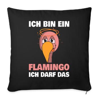 Je suis un flamant rose, j’ai le droit d’aimer le flamant rose - Housse de coussin décorative 45 x 45 cm - noir - Devant