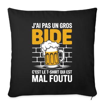J’ai Pas Un Gros Bide Design Drôle - Housse de coussin décorative 45 x 45 cm - noir - Devant