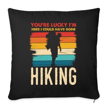 Silhouette de randonnée arc-en-ciel - Housse de coussin décorative 45 x 45 cm - noir - Devant