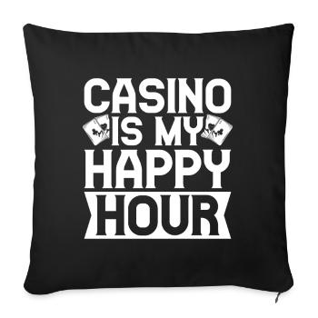Casino Gambler Casino Is My Happy Hour Gambling - Housse de coussin décorative 45 x 45 cm - noir - Devant