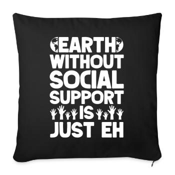 Quota de travailleurs sociaux sans n’est que du travail social - Housse de coussin décorative 45 x 45 cm - noir - Devant