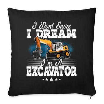 Excavator Operator - Sofa pillowcase 17,3'' x 17,3'' (45 x 45 cm) - black - Front