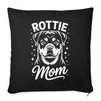 Rottweiler Saying Mom Funny Rottweiler Gift - Sofa pillowcase 17,3'' x 17,3'' (45 x 45 cm) - black - Front