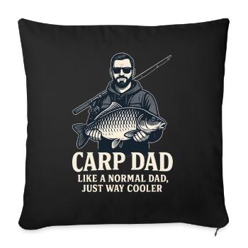 Papa carpe juste beaucoup plus frais - Housse de coussin décorative 45 x 45 cm - noir - Devant