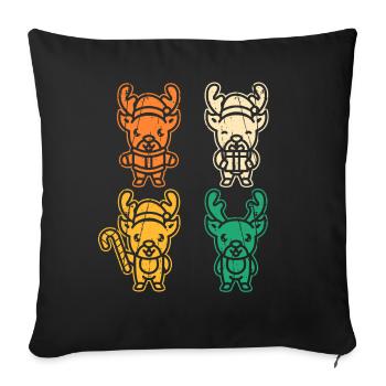Noël du Père Noël renne - Housse de coussin décorative 45 x 45 cm - noir - Devant