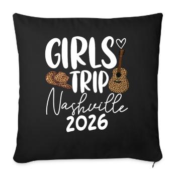 Girls Trip Nashville 2026 - Sofakissenbezug 45 x 45 cm - Schwarz - Vorne