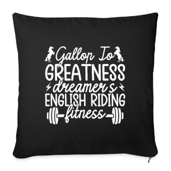 Cavalier de cheval amateur Gallop Fitness Équitation anglaise - Housse de coussin décorative 45 x 45 cm - noir - Devant