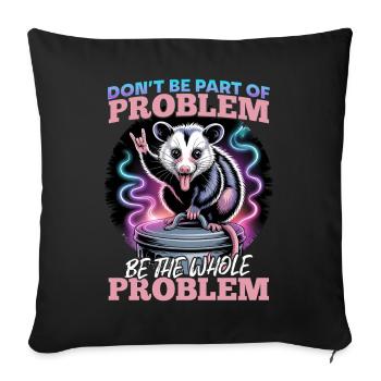 Funny Opossum - Sofa pillowcase 17,3'' x 17,3'' (45 x 45 cm) - black - Front
