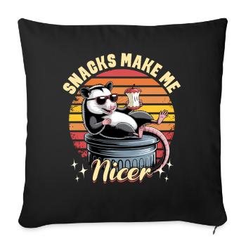 Funny Opossum - Sofa pillowcase 17,3'' x 17,3'' (45 x 45 cm) - black - Front