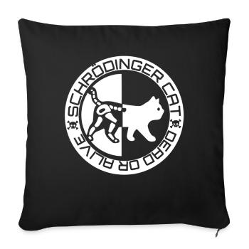 Le chat de Schrödinger - Housse de coussin décorative 45 x 45 cm - noir - Devant