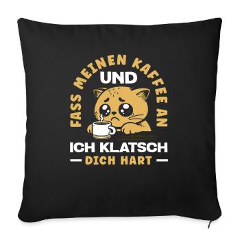 Funny Cat Coffee Saying Office Coffee Lover - Sofa pillowcase 17,3'' x 17,3'' (45 x 45 cm) - black - Front