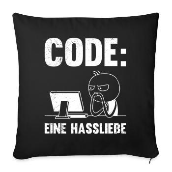 Coder CODE EINE HASSLIEBE LUSTIG - Sofakissenbezug 45 x 45 cm - Schwarz - Vorne