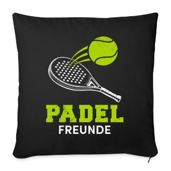 Padel Team PADEL FRIENDS Padel Games Fun - Sofa pillowcase 17,3'' x 17,3'' (45 x 45 cm) - black - Front