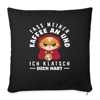Funny Cat Coffee Saying Office Coffee Lover - Sofa pillowcase 17,3'' x 17,3'' (45 x 45 cm) - black - Front