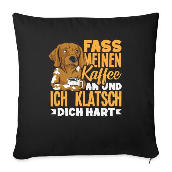Funny Dog Coffee Saying Office Coffee Lover - Sofa pillowcase 17,3'' x 17,3'' (45 x 45 cm) - black - Front