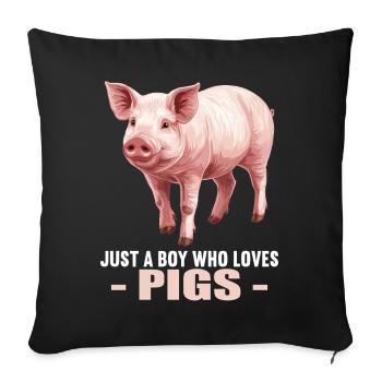 Cochon Cochon - Housse de coussin décorative 45 x 45 cm - noir - Devant