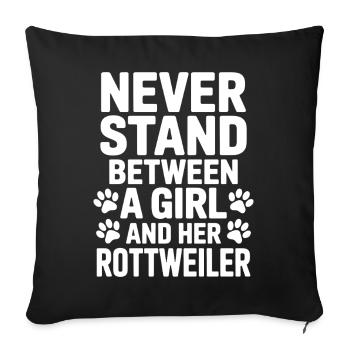 Rottweiler Saying Girl Fun Rottweiler Gift - Sofa pillowcase 17,3'' x 17,3'' (45 x 45 cm) - black - Front