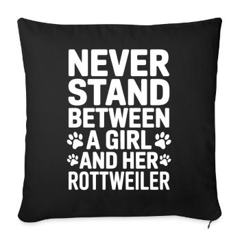 Rottweiler Saying Girl Fun Rottweiler Gift - Sofa pillowcase 17,3'' x 17,3'' (45 x 45 cm) - black - Front