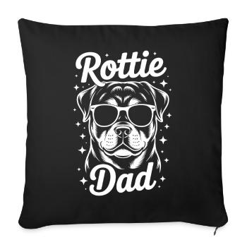 Rottweiler Saying Dad Funny Rottweiler Gift - Sofa pillowcase 17,3'' x 17,3'' (45 x 45 cm) - black - Front