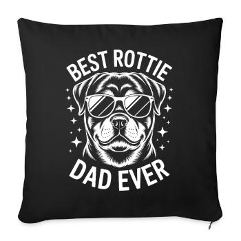 Rottweiler Saying Dad Funny Rottweiler Gift - Sofa pillowcase 17,3'' x 17,3'' (45 x 45 cm) - black - Front