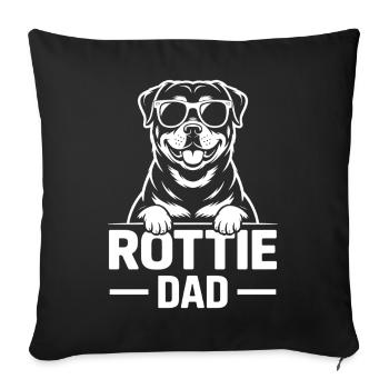 Rottweiler Saying Dad Funny Rottweiler Gift - Sofa pillowcase 17,3'' x 17,3'' (45 x 45 cm) - black - Front