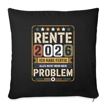 Pension 2026 – I'm done - Sofa pillowcase 17,3'' x 17,3'' (45 x 45 cm) - black - Front