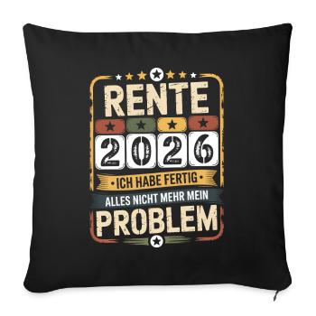 Pension 2026 – Enfin la paix - Housse de coussin décorative 45 x 45 cm - noir - Devant