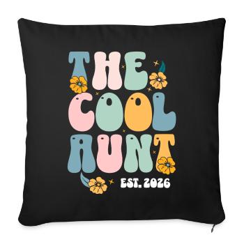 The Cool Aunt Est 2026 - Sofa pillowcase 17,3'' x 17,3'' (45 x 45 cm) - black - Front