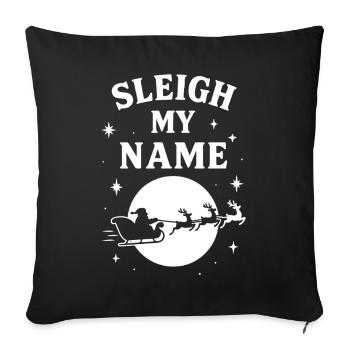 Traîneau Mon nom Père Noël Amusement de Noël - Housse de coussin décorative 45 x 45 cm - noir - Devant
