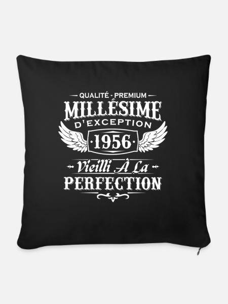 Vintage 1956 Vintage 1956 Birthday Gift - Sofa pillowcase 17,3'' x 17,3'' (45 x 45 cm) - black