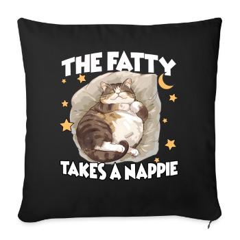 Perfect gift idea for cat lovers Cozy Cat - Sofa pillowcase 17,3'' x 17,3'' (45 x 45 cm) - black - Front
