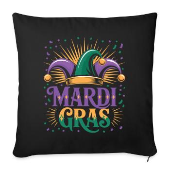 T-shirt Mardi Gras – Motif de la casquette de fou de Carnaval - Housse de coussin décorative 45 x 45 cm - noir - Devant