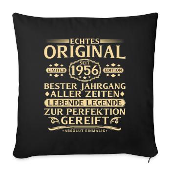 70. Geburtstag Echtes Original seit 1956 - Sofakissenbezug 45 x 45 cm - Schwarz - Vorne