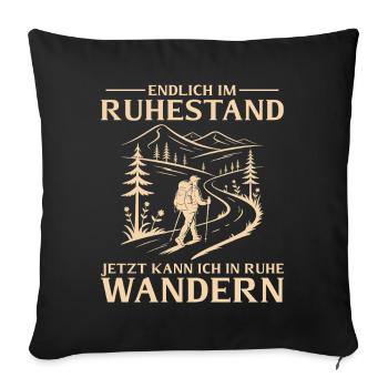 Retraités en randonnée de la paix - retraite - Housse de coussin décorative 45 x 45 cm - noir - Devant