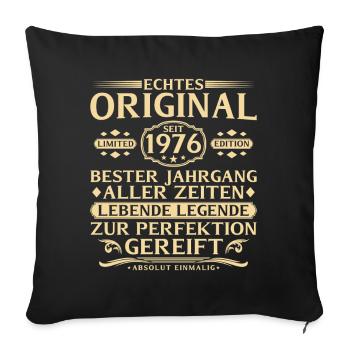 50th birthday Real original since 1976 - Sofa pillowcase 17,3'' x 17,3'' (45 x 45 cm) - black - Front