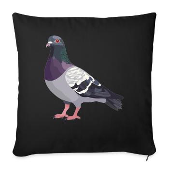 Tauben Taube - Sofakissenbezug 45 x 45 cm - Schwarz - Vorne