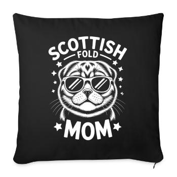 Scottish Folding Cats Scottish Fold Gift - Sofa pillowcase 17,3'' x 17,3'' (45 x 45 cm) - black - Front
