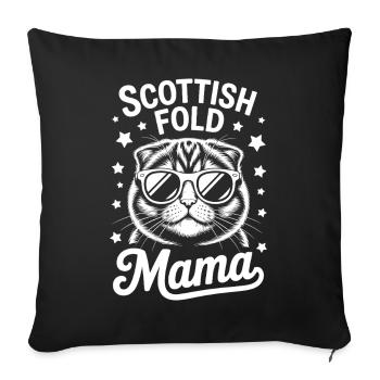 Scottish Folding Cats Scottish Fold Gift - Sofa pillowcase 17,3'' x 17,3'' (45 x 45 cm) - black - Front