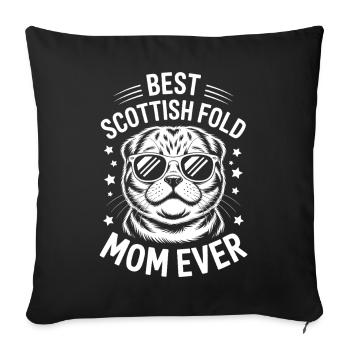 Scottish Folding Cats Scottish Fold Gift - Sofa pillowcase 17,3'' x 17,3'' (45 x 45 cm) - black - Front