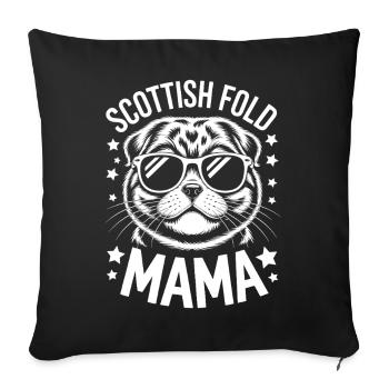 Scottish Folding Cats Scottish Fold Gift - Sofa pillowcase 17,3'' x 17,3'' (45 x 45 cm) - black - Front