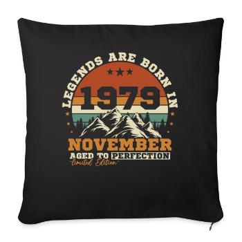 November 1979 Vintage-Retro-Geburtstag - Sofakissenbezug 45 x 45 cm - Schwarz - Vorne