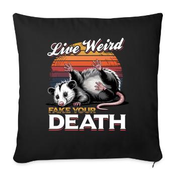 Funny Opossum - Sofa pillowcase 17,3'' x 17,3'' (45 x 45 cm) - black - Front