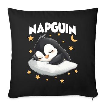 Gift for penguin lovers and sleepyheads - Sofa pillowcase 17,3'' x 17,3'' (45 x 45 cm) - black - Front
