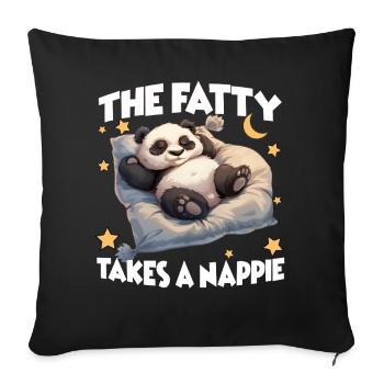 Lazy Panda Pyjamas Perfektes Nachthemd Panda - Sofakissenbezug 45 x 45 cm - Schwarz - Vorne