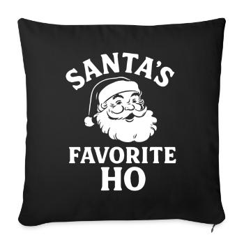Le Préféré du Père Noël Ho Drôle de design de Noël - Housse de coussin décorative 45 x 45 cm - noir - Devant