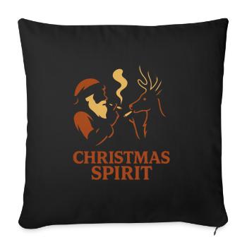 christmas spirit - Sofa pillowcase 17,3'' x 17,3'' (45 x 45 cm) - black - Front