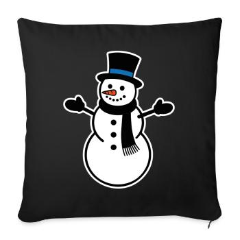 Snowman - Sofa pillowcase 17,3'' x 17,3'' (45 x 45 cm) - black - Front